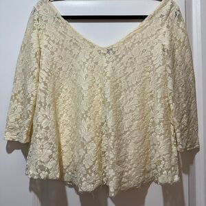 American Eagle Outfitters Cream Lace Blouse